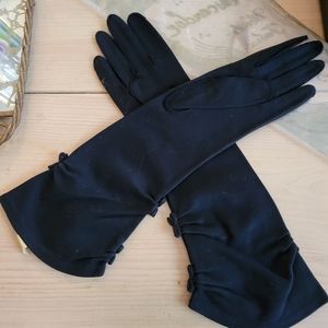 Vintage Crescendoe Wonder Fabric Black Gloves- 6